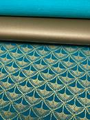 Papier fantaisie grue turquoise et or 