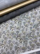 Marbré plume de paon noir et or , papier fantaisie italien