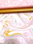 Papier indien marbré rose gold et argent
