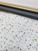 Papier fantaisie italien, mini terrazzo gris et or