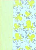 Octopus recto verso jaune et bleu, papier fantaisie