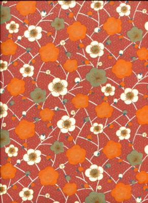 papier japonais pommier orange vert et blanc