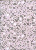 Papier fantaisie recto verso confettis et terrazzo gris et rose