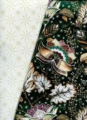 Fleur baroque verte, papier fantaisie recto verso