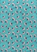 Papier fantaisie indien, ginkgo design turquoise et argent 