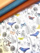 Papier fantaisie recto verso chardonneret bleu