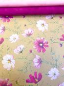 Papier fantaisie kraft fleur rose 