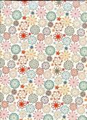 Papier fantaisie italien, mandala lagon et orange