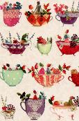 Bols de fleurs, carte postale de Silke Leffler 20620