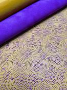 Rondanlo violet fond anis, papier fantaisie indien