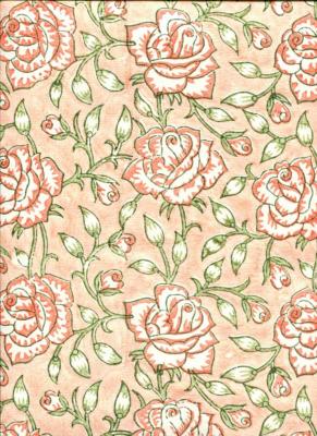 Papier fantaisie indien rose de Jaipur orangée