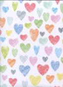 Coeurs colorés, papier fantaisie