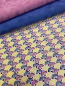 Papier fantaisie indien, éventail violet bleu