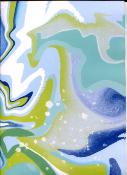 Papier fantaisie marbré bleu vert anglais
