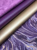 Marbré violet et or, papier indien