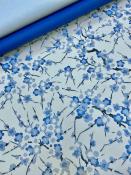 Papier japonais chiyogami fleur de prunier bleue