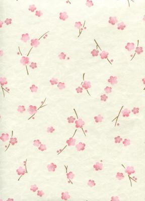 Envolée de fleurs rose, papier fantaisie japonais