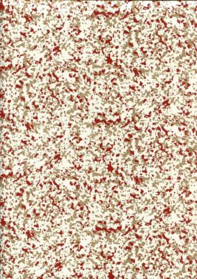 Papier fantaisie indien, granité ivoire, rouge et or