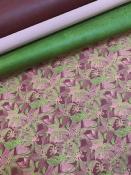 Jungle bordeaux vert tarama, papier fantaisie indien