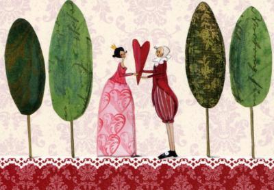 Les amoureux, carte postale Silke Leffler 20625