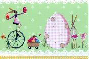 Oeuf vichy rose, carte postale de Silke Leffer 22049