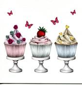 3 cup cake, carte d'art 