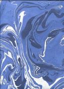 Marbré bleu et blanc, papier indien