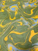 Marbré limoncello, papier marbré indien
