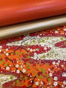 Papier japonais chiyogami pommier orange