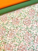 Papier fantaisie indien rose de Jaipur orangée