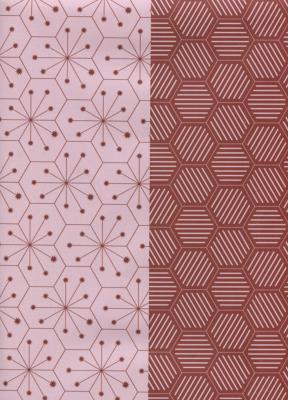 Papier fantaisie recto/verso nid d'abeille rose