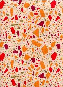 Papier fantaisie indien terrazo rouge, orange et or