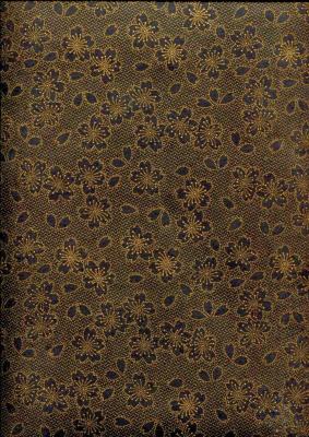 Fleur de cerisier or fond noir, papier fantaisie indien