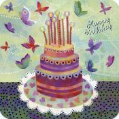 Carte d'art, le gâteau aux papillons