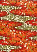 Papier japonais chiyogami pommier orange