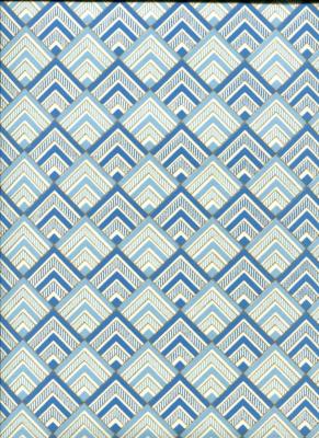 Angle bleu et or fond ivoire, papier fantaisie indien