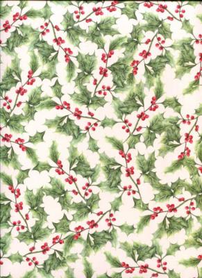 Papier fantaisie de Noël , le houx