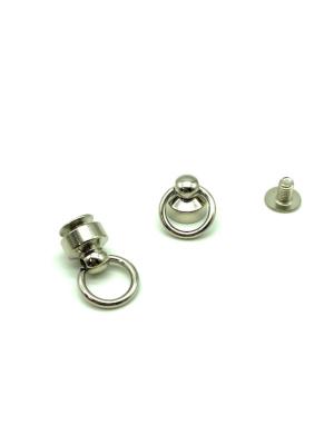 Bouton anneau argent petit modèle, accessoire métallique