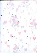 Coeur ballon gris rose, papier fantaisie 