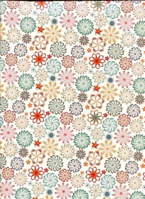 Papier fantaisie italien, mandala lagon et orange
