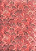 Marbré plume de paon rouge rose or, papier fantaisie