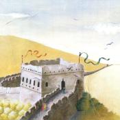La muraille de Chine (haut), carte d'art