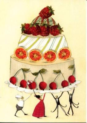Gâteau aux fruits, carte postale de Sille leffer 20176